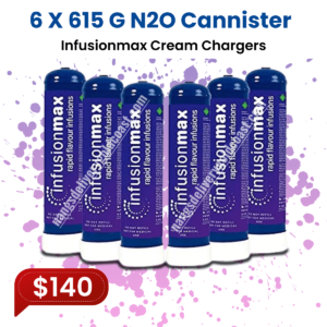6 x 615G N2O Cannister Infusionmax Cream Charger