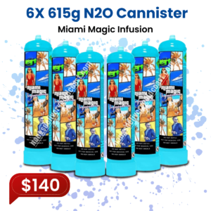 Miami Magic Infusions 615g N2O Cannister (6 Bottles)