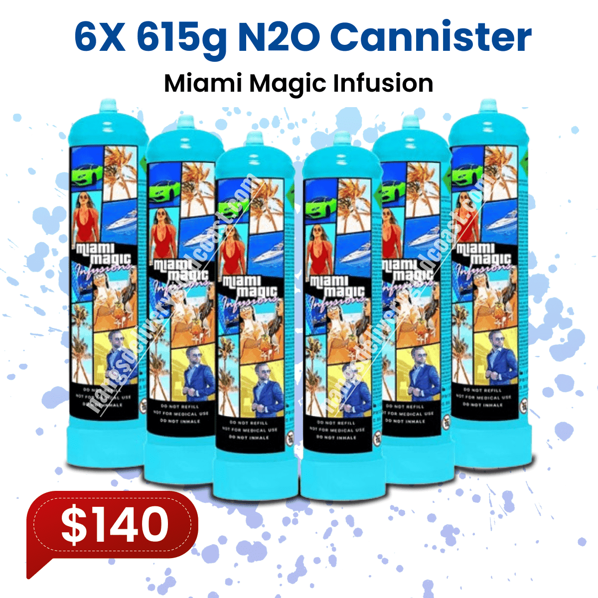 Miami Magic Infusions 615g N2O Cannister (6 Bottles)