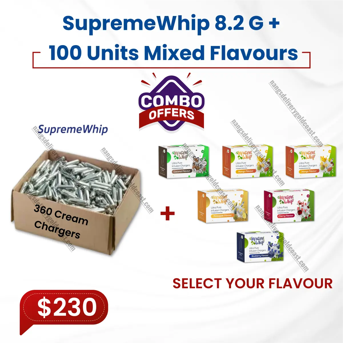 SupremeWhip 8.2 G + 100 Units Mixed Flavours