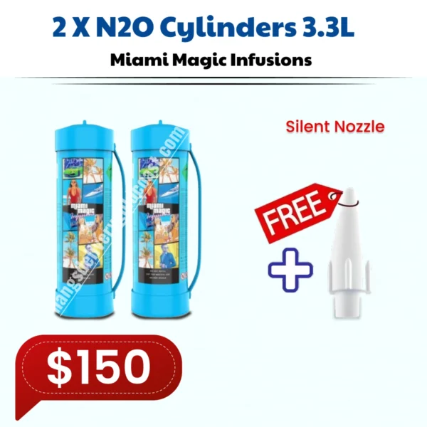 Miami Magic Infusions 2 x N2O Cylinders 3.3L