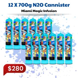 Miami Magic Infusions 700g N2O Cannister (12 Bottles)