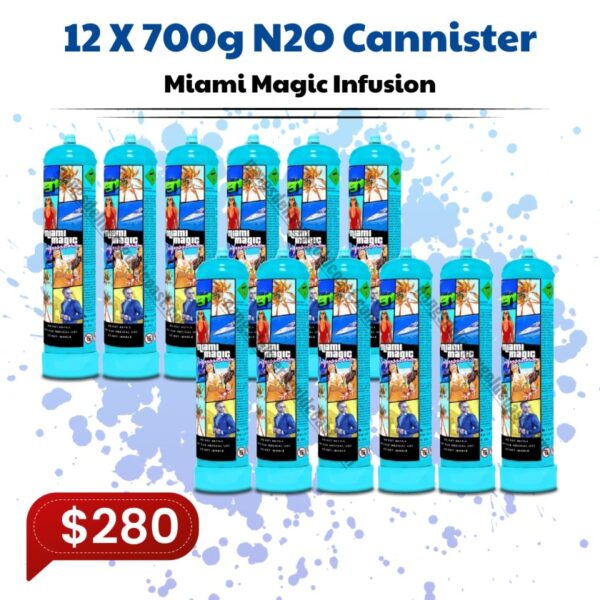 Miami Magic Infusions 700g N2O Cannister (12 Bottles)