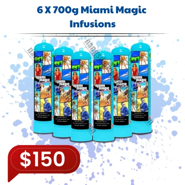 Miami Magic Infusions 700g N2O Cannister (6 Bottles) (2)