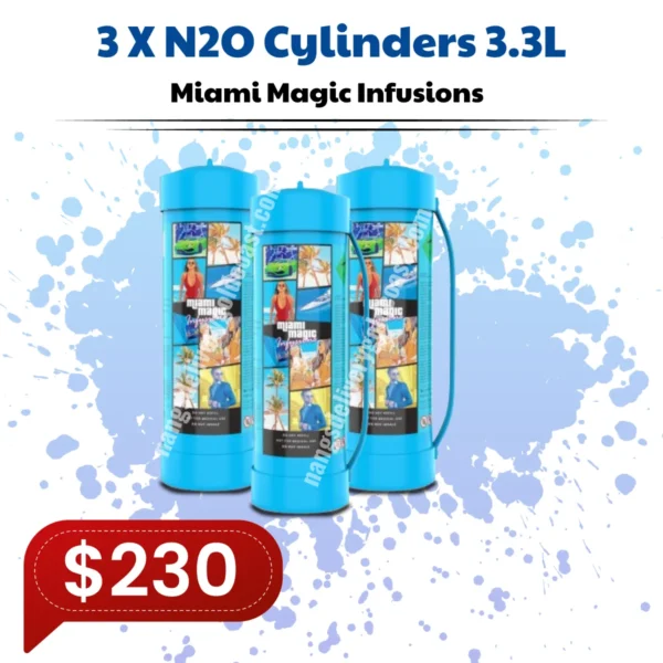 Miami Magic Infusions 3 x N2O Cylinders 3.3L